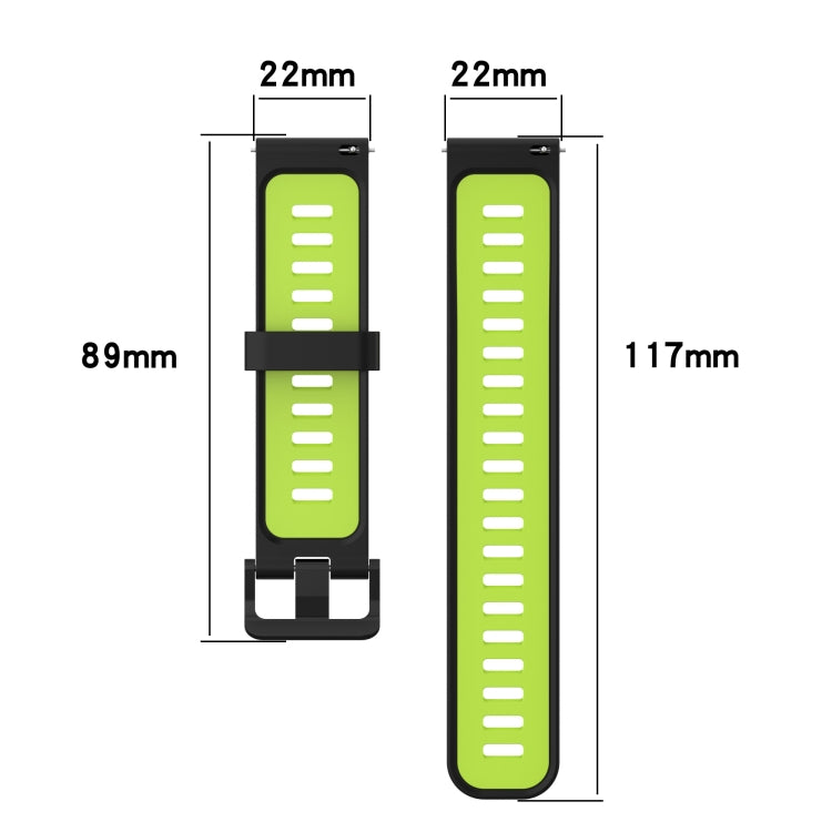 For Amazfit GTR 4 / GTS 4 / GTR 3 22mm Stripe Two-color Silicone Stainless Steel Buckle Watch Band(Red Black) - Watch Bands by buy2fix | Online Shopping UK | buy2fix
