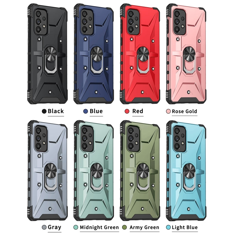 For Samsung Galaxy A73 5G Ring Holder Phone Case(Blue) by buy2fix