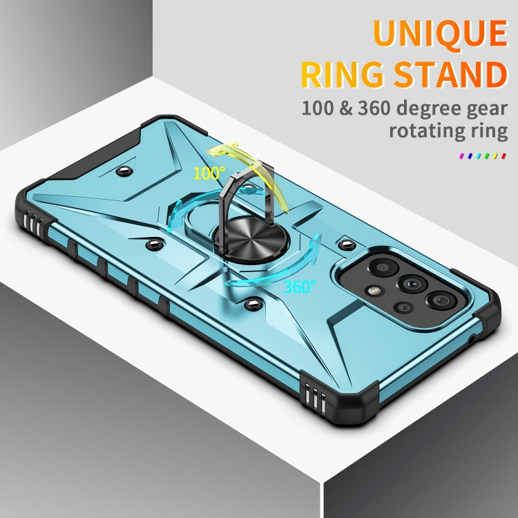 For Samsung Galaxy A73 5G Ring Holder Phone Case(Blue) by buy2fix
