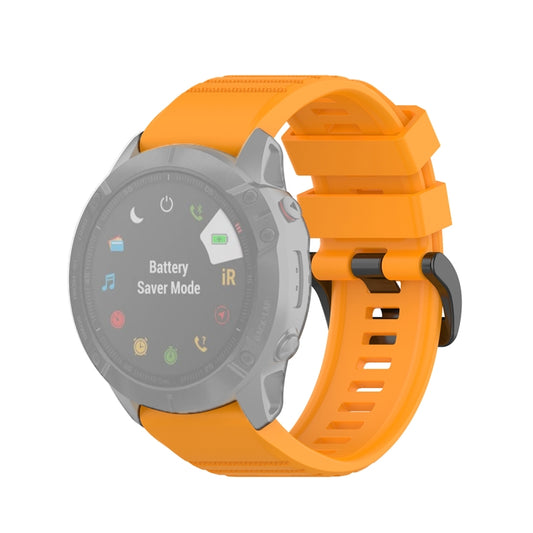 For Garmin Fenix 6X 26mm Quick Release Official Texture Wrist Strap Watchband with Plastic Button(Amber Yellow) - Watch Bands by buy2fix | Online Shopping UK | buy2fix