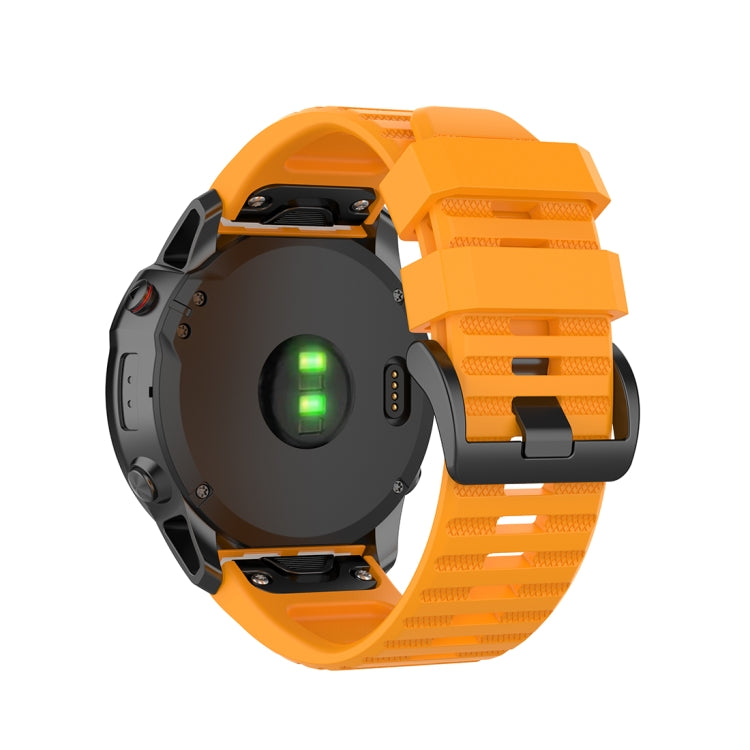 For Garmin Fenix 6X 26mm Quick Release Official Texture Wrist Strap Watchband with Plastic Button(Amber Yellow) - Watch Bands by buy2fix | Online Shopping UK | buy2fix