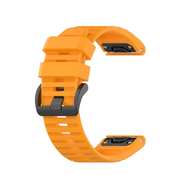 For Garmin Fenix 6X 26mm Quick Release Official Texture Wrist Strap Watchband with Plastic Button(Amber Yellow) - Watch Bands by buy2fix | Online Shopping UK | buy2fix