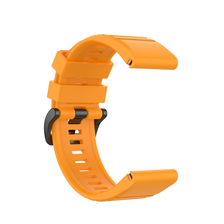 For Garmin Fenix 6X 26mm Quick Release Official Texture Wrist Strap Watchband with Plastic Button(Amber Yellow) - Watch Bands by buy2fix | Online Shopping UK | buy2fix