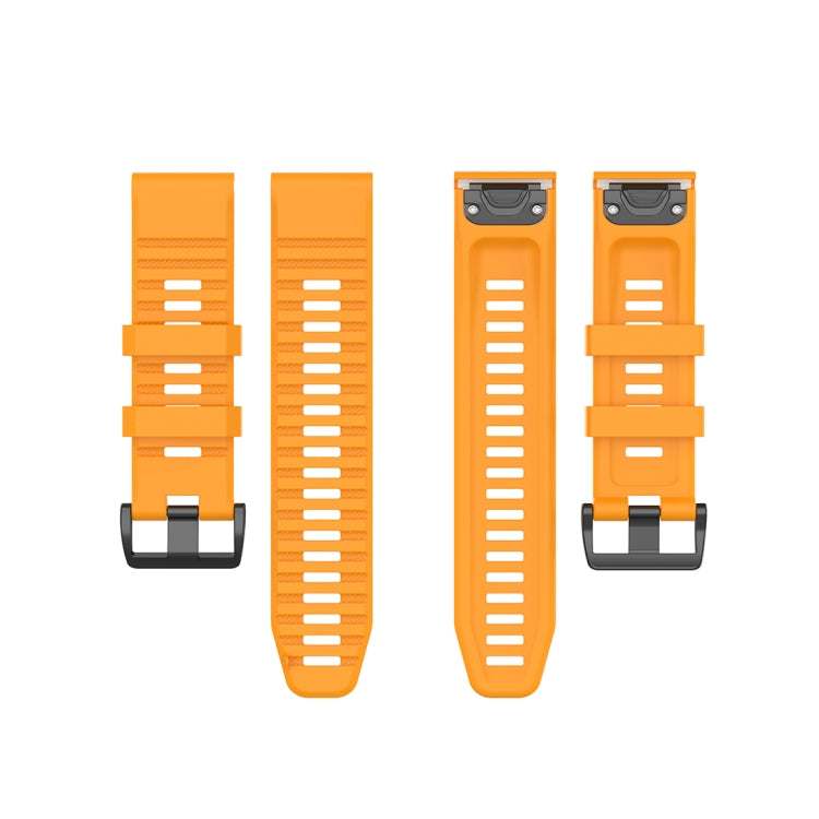 For Garmin Fenix 6X 26mm Quick Release Official Texture Wrist Strap Watchband with Plastic Button(Amber Yellow) - Watch Bands by buy2fix | Online Shopping UK | buy2fix