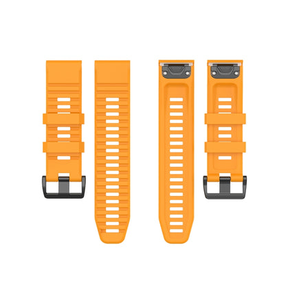 For Garmin Fenix 6X 26mm Quick Release Official Texture Wrist Strap Watchband with Plastic Button(Amber Yellow) - Watch Bands by buy2fix | Online Shopping UK | buy2fix