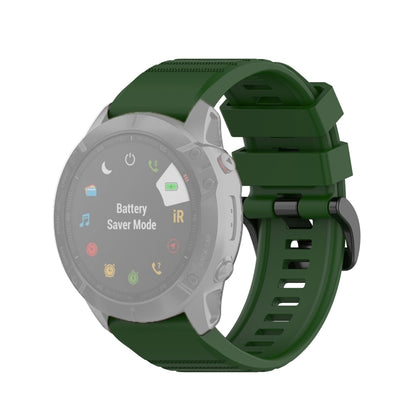 For Garmin Fenix 6X 26mm Quick Release Official Texture Wrist Strap Watchband with Plastic Button(Army Green) - Watch Bands by buy2fix | Online Shopping UK | buy2fix