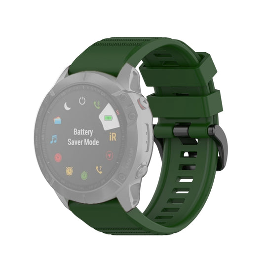 For Garmin Fenix 6X 26mm Quick Release Official Texture Wrist Strap Watchband with Plastic Button(Army Green) - Watch Bands by buy2fix | Online Shopping UK | buy2fix