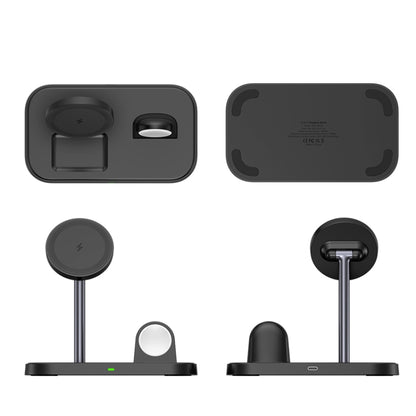 WA22 3 in 1 Magnetic Wireless Charger Phone Holder for iPhone 12 / 13 / 14 / 15 Series Phones & AirPods(White) - Wireless Charger by buy2fix | Online Shopping UK | buy2fix