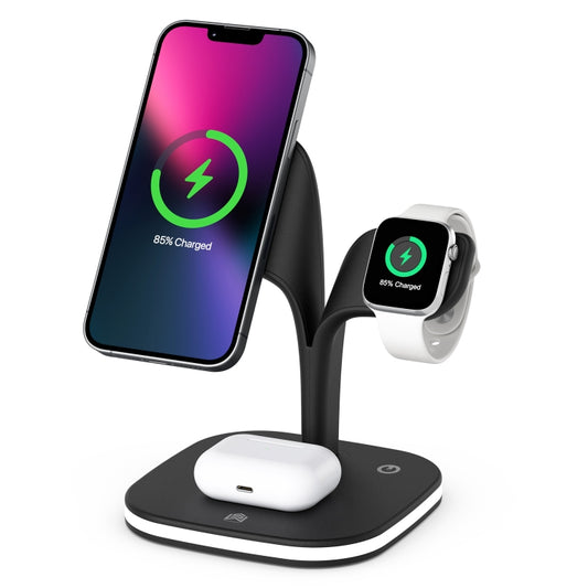 YM-UD22 15W 5 in 1 Magnetic Wireless Charger with Stand Function(Black) - Wireless Charger by buy2fix | Online Shopping UK | buy2fix