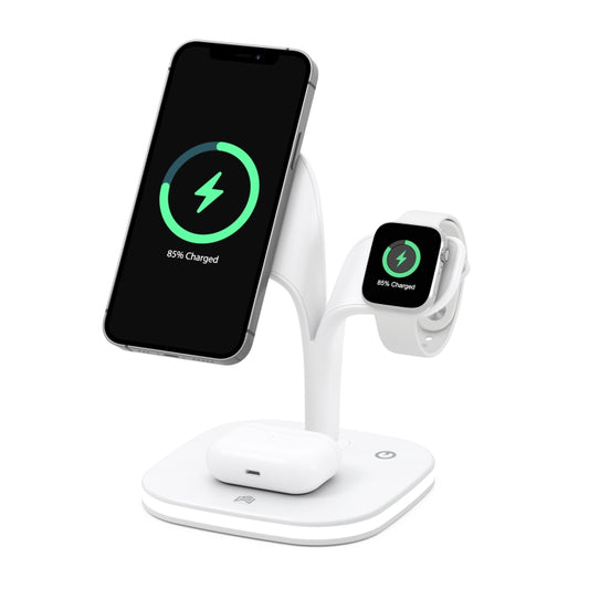 YM-UD22 15W 5 in 1 Magnetic Wireless Charger with Stand Function(White) - Wireless Charger by buy2fix | Online Shopping UK | buy2fix
