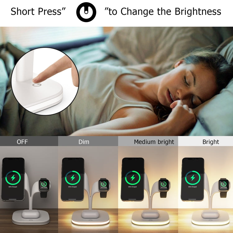 YM-UD22 15W 5 in 1 Magnetic Wireless Charger with Stand Function(White) - Wireless Charger by buy2fix | Online Shopping UK | buy2fix