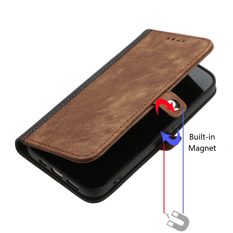 For Nothing Phone 1 Side Buckle Double Fold Hand Strap Leather Phone Case(Brown) - Nothing Cases by buy2fix | Online Shopping UK | buy2fix