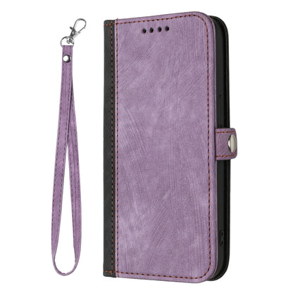 For Nothing Phone 1 Side Buckle Double Fold Hand Strap Leather Phone Case(Purple) - Nothing Cases by buy2fix | Online Shopping UK | buy2fix