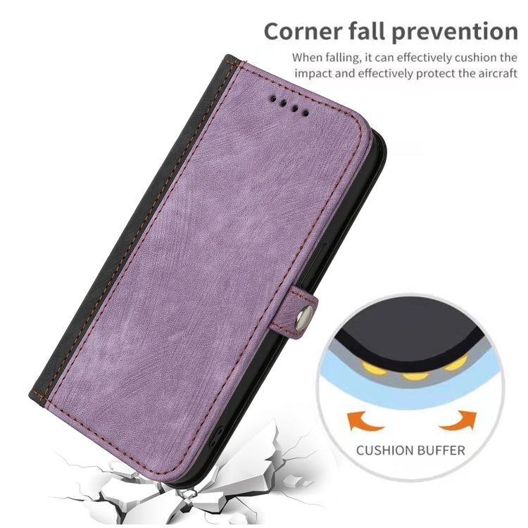 For Nothing Phone 1 Side Buckle Double Fold Hand Strap Leather Phone Case(Purple) - Nothing Cases by buy2fix | Online Shopping UK | buy2fix