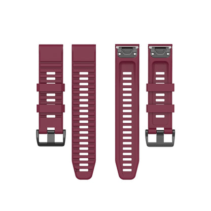 For Garmin Fenix 6 22mm Quick Release Official Texture Wrist Strap Watchband with Plastic Button(Wine Red) - Watch Bands by buy2fix | Online Shopping UK | buy2fix