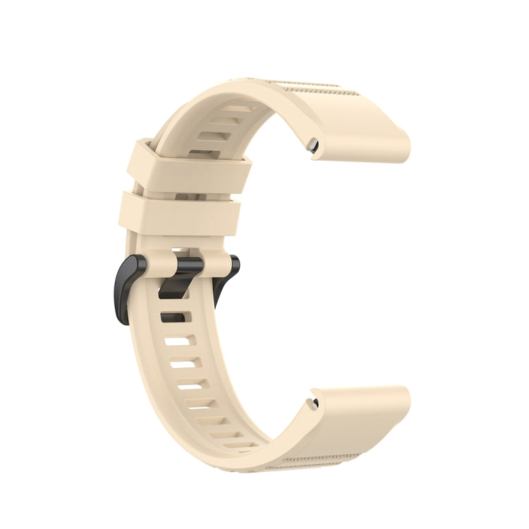 For Garmin Fenix 6 22mm Quick Release Official Texture Wrist Strap Watchband with Plastic Button(Beige) by buy2fix