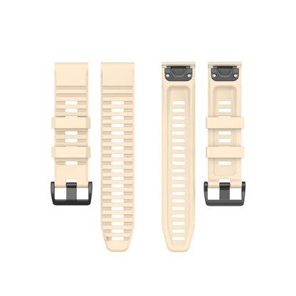 For Garmin Fenix 6 22mm Quick Release Official Texture Wrist Strap Watchband with Plastic Button(Beige) by buy2fix