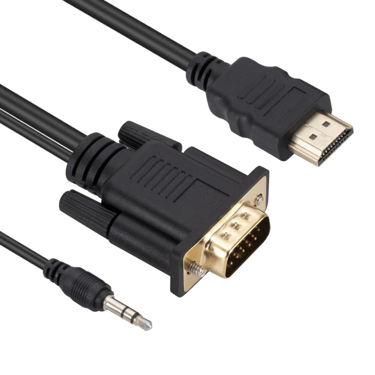 HDMI to VGA Adapter Cable with Audio, Length 1.8m by buy2fix