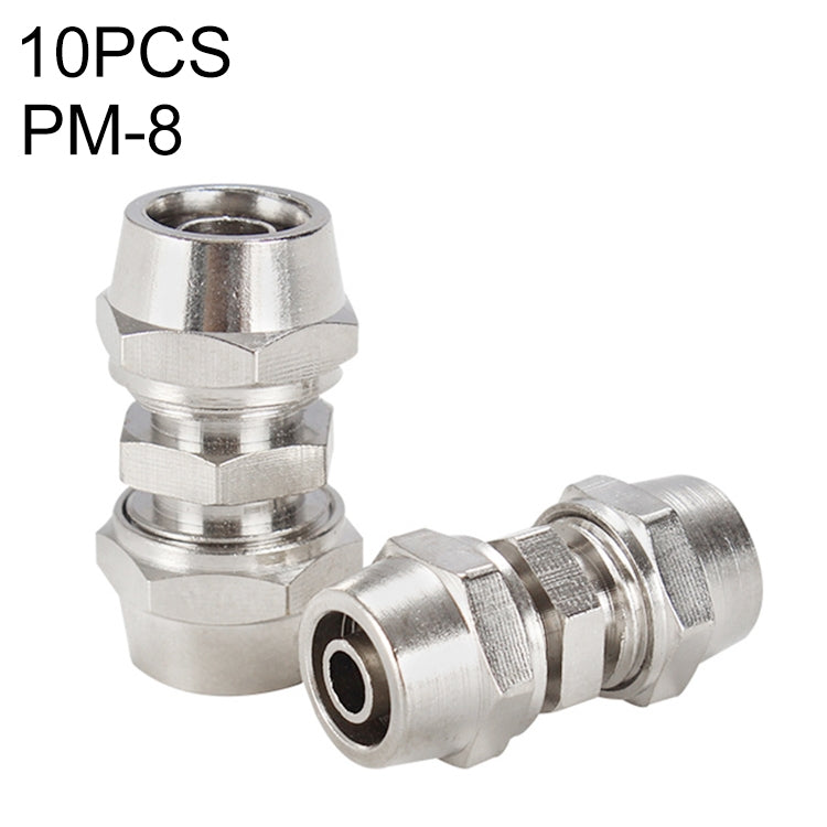 PM-8 LAIZE 2pcsNickel Plated Copper Straight Pneumatic Quick Connector - Interface Series by LAIZE | Online Shopping UK | buy2fix