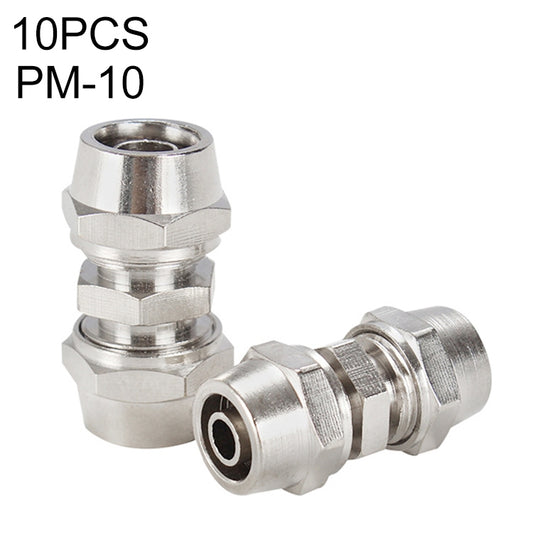 PM-10 LAIZE 2pcsNickel Plated Copper Straight Pneumatic Quick Connector - Interface Series by LAIZE | Online Shopping UK | buy2fix