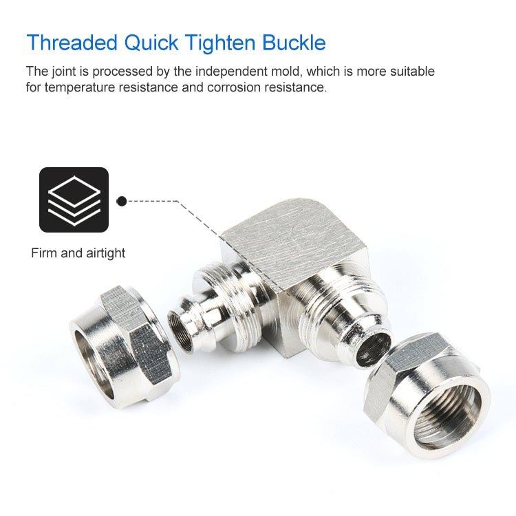 PV-10 LAIZE Nickel Plated Copper Elbow Pneumatic Quick Connector - Interface Series by LAIZE | Online Shopping UK | buy2fix