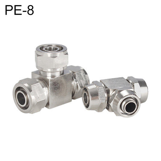 PE-8 LAIZE Nickel Plated Copper Y-type Tee Pneumatic Quick Connector - Interface Series by LAIZE | Online Shopping UK | buy2fix