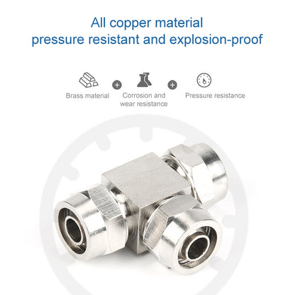 PE-12 LAIZE Nickel Plated Copper Y-type Tee Pneumatic Quick Connector - Interface Series by LAIZE | Online Shopping UK | buy2fix