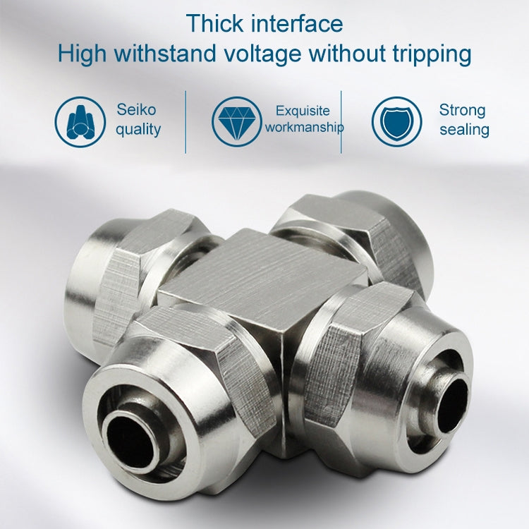 PZA-8 LAIZE Nickel Plated Copper Y-type Tee Pneumatic Quick Connector - Interface Series by LAIZE | Online Shopping UK | buy2fix