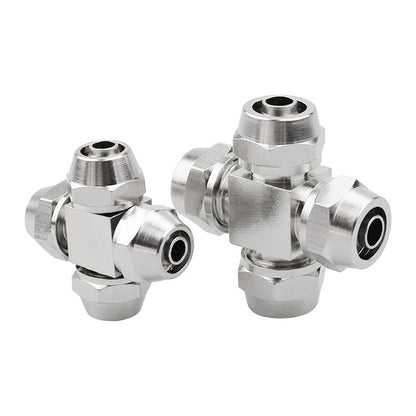 PZA-12 LAIZE Nickel Plated Copper Y-type Tee Pneumatic Quick Connector - Interface Series by LAIZE | Online Shopping UK | buy2fix
