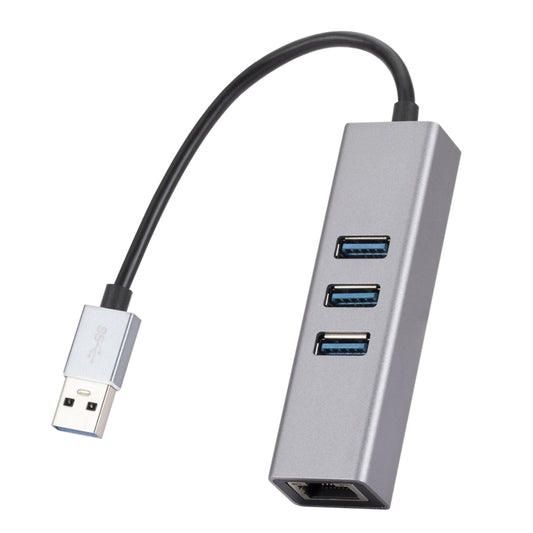 SL-030 USB to Gigabit Ethernet RJ45 & 3 x USB 3.0 Adapter Converter HUB(Grey) by buy2fix