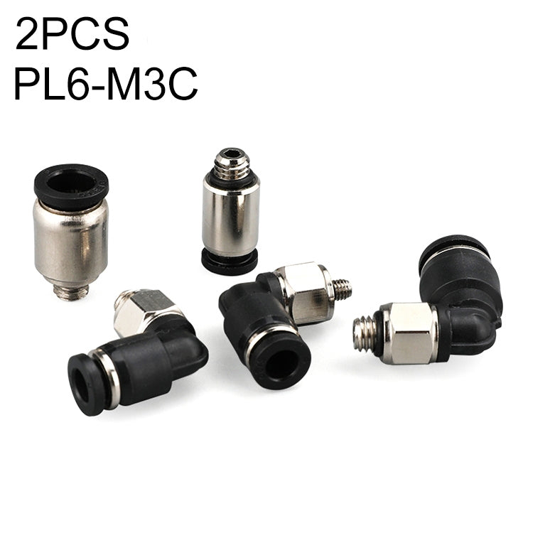 PL6-M3C LAIZE 2pcs Nickel Plated Copper Mini Pneumatic Quick Connector - Interface Series by LAIZE | Online Shopping UK | buy2fix