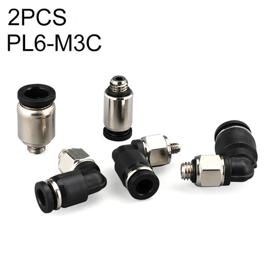 PL6-M3C LAIZE 2pcs Nickel Plated Copper Mini Pneumatic Quick Connector - Interface Series by LAIZE | Online Shopping UK | buy2fix