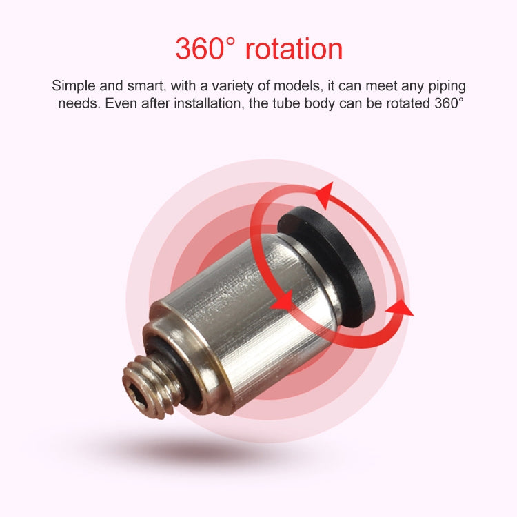 POC6-M3C LAIZE 2pcs Nickel Plated Copper Mini Pneumatic Quick Connector - Interface Series by LAIZE | Online Shopping UK | buy2fix