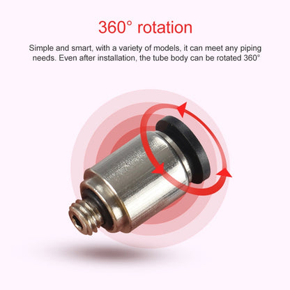 POC6-M3C LAIZE 2pcs Nickel Plated Copper Mini Pneumatic Quick Connector - Interface Series by LAIZE | Online Shopping UK | buy2fix