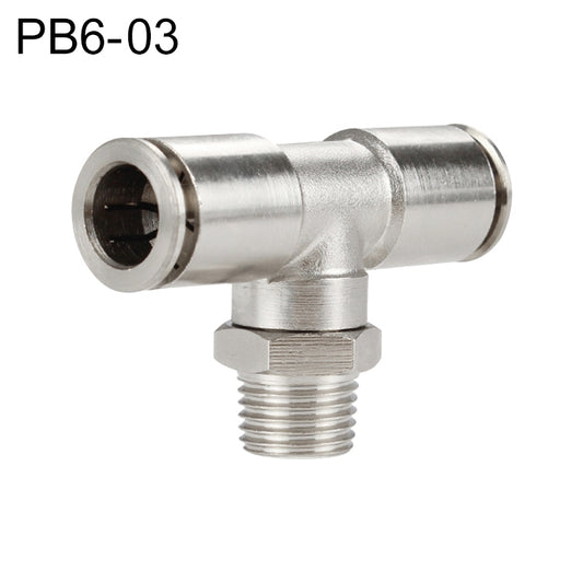 PB6-03 LAIZE Nickel Plated Copper Male Tee Branch Pneumatic Quick Connector - Interface Series by LAIZE | Online Shopping UK | buy2fix