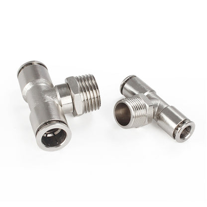PB12-04 LAIZE Nickel Plated Copper Male Tee Branch Pneumatic Quick Connector - Interface Series by LAIZE | Online Shopping UK | buy2fix
