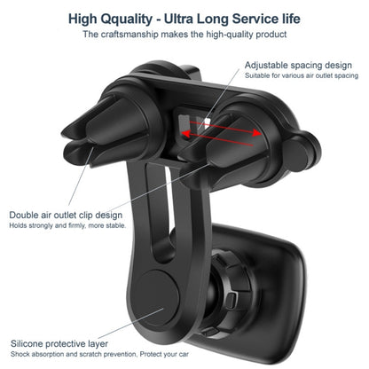 IMAK C5-F2 Dual Chip Air Outlet Magnetic Car Holder(Black) by imak