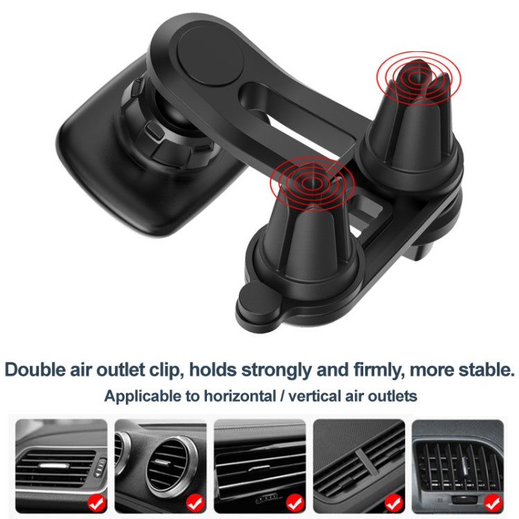 IMAK C5-F2 Dual Chip Air Outlet Magnetic Car Holder(Black) by imak