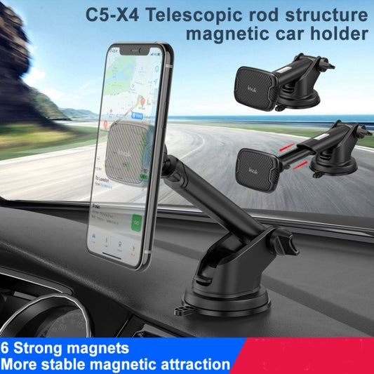 IMAK C5-X4 Telescopic Rod Magnetic Car Holder(Black) - Universal Car Holders by imak | Online Shopping UK | buy2fix
