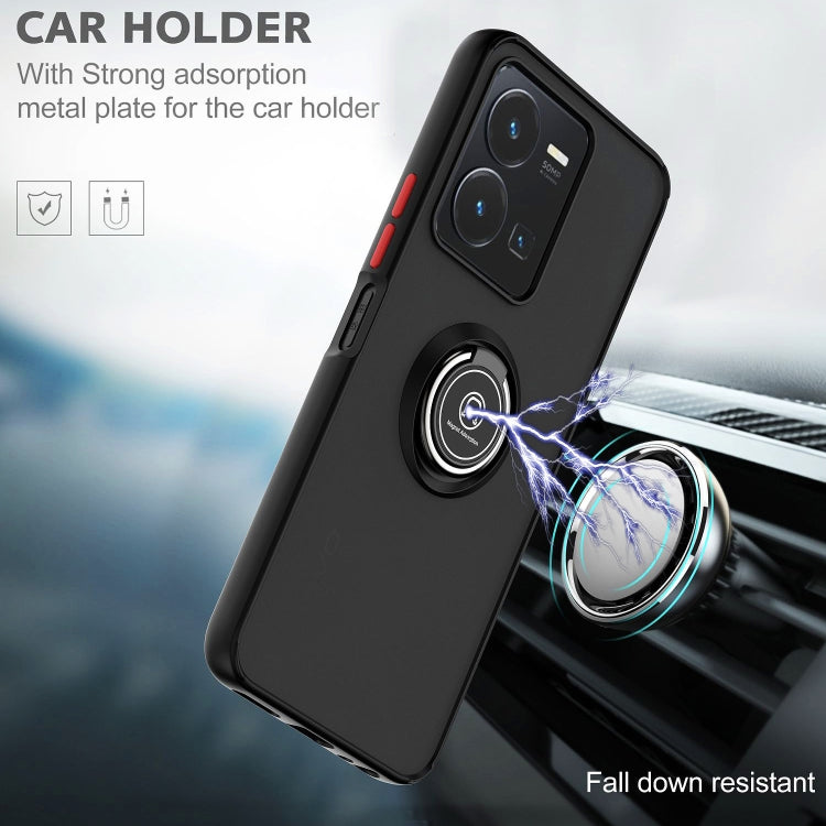 For vivo Y35 Q Shadow 1 Series TPU + PC Phone Case with Ring(Yellow) - vivo Cases by buy2fix | Online Shopping UK | buy2fix