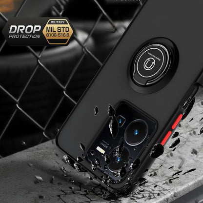 For vivo Y35 Q Shadow 1 Series TPU + PC Phone Case with Ring(Yellow) - vivo Cases by buy2fix | Online Shopping UK | buy2fix
