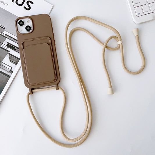 For iPhone 14 Pro Max Crossbody Lanyard Elastic Silicone Card Holder Phone Case(Dark Grey) - iPhone 14 Pro Max Cases by buy2fix | Online Shopping UK | buy2fix