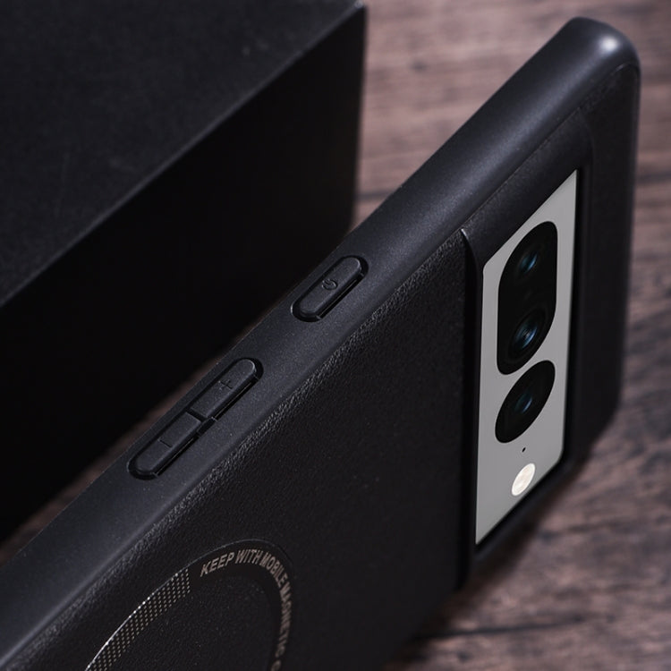 For Google Pixel 7 Pro Magsafe Magnetic Ring Leather Texture Phone Case(Green) by buy2fix