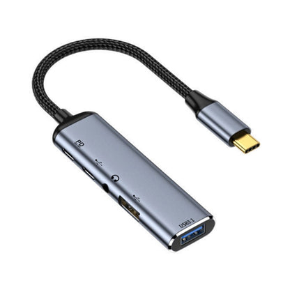 Y003 5 in 1 USB-C/Type-C to USB3.1+USB2.0+Dual USB-C/Type-C+3.5mm Audio Interface Multifunctional Adapter by buy2fix