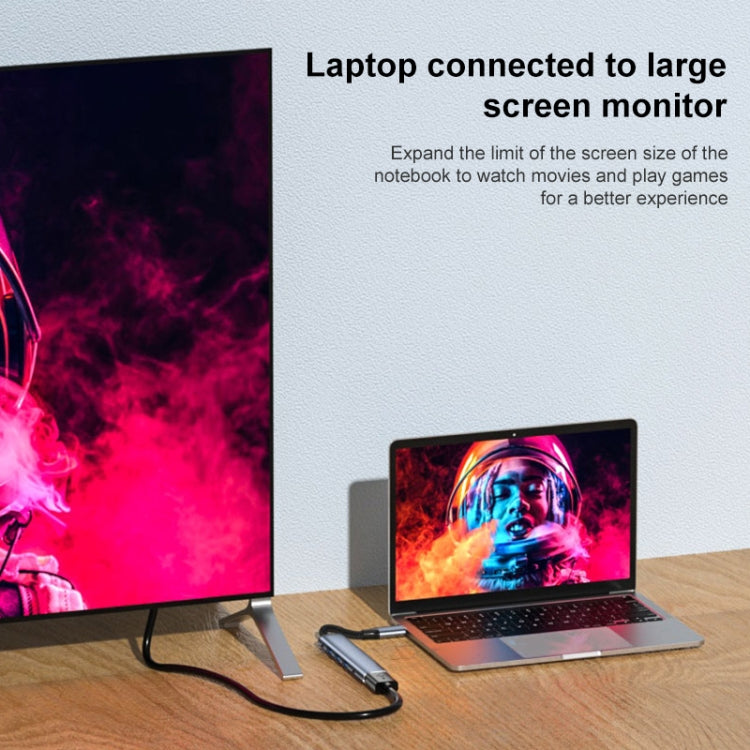 Y003 5 in 1 USB-C/Type-C to USB3.1+USB2.0+Dual USB-C/Type-C+3.5mm Audio Interface Multifunctional Adapter by buy2fix