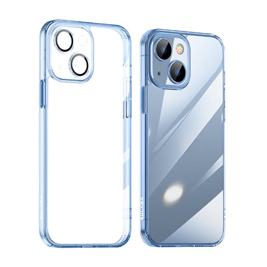 For iPhone 14 Plus SULADA Crystal Steel Series TPU Transparent Phone Case(Blue)