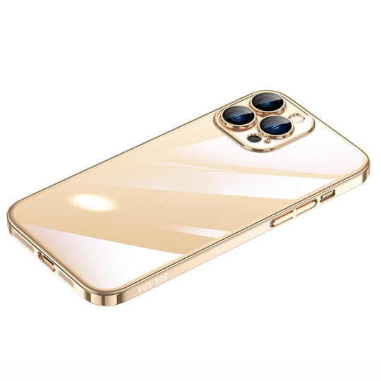 For iPhone 14 Pro Max SULADA Hard PC Shockproof Phone Case(Gold)
