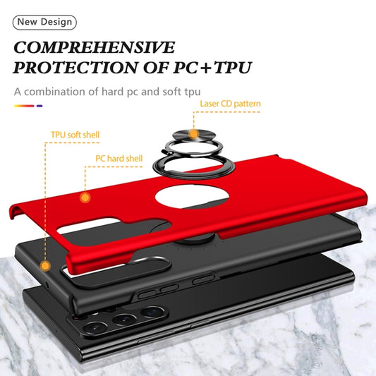 For Samsung Galaxy S23 Ultra 5G PC + TPU Magnetic Phone Case with Invisible Ring Holder(Red) - Galaxy S23 Ultra 5G Cases by buy2fix | Online Shopping UK | buy2fix