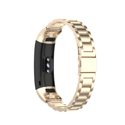 For Huawei Band 4 Pro (TER-B29S) / Band 3 Pro (TER-B29) / Band 3 (TER-B09) Three Beads Steel Wrist Strap Watchband(Champagne) by buy2fix