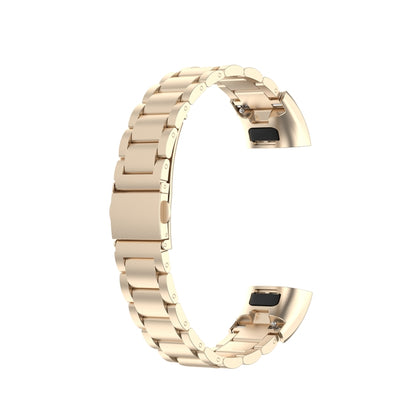 For Huawei Band 4 Pro (TER-B29S) / Band 3 Pro (TER-B29) / Band 3 (TER-B09) Three Beads Steel Wrist Strap Watchband(Champagne) by buy2fix